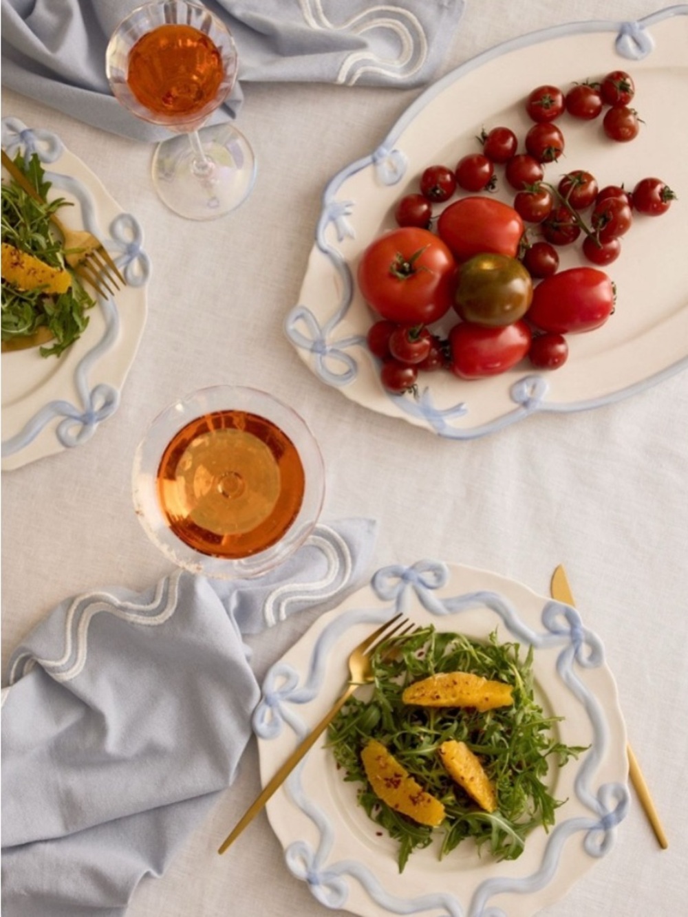 Anthropologie Benedita Bow Stoneware Dinner Plates, Set of 4 - Picture 6 of 6